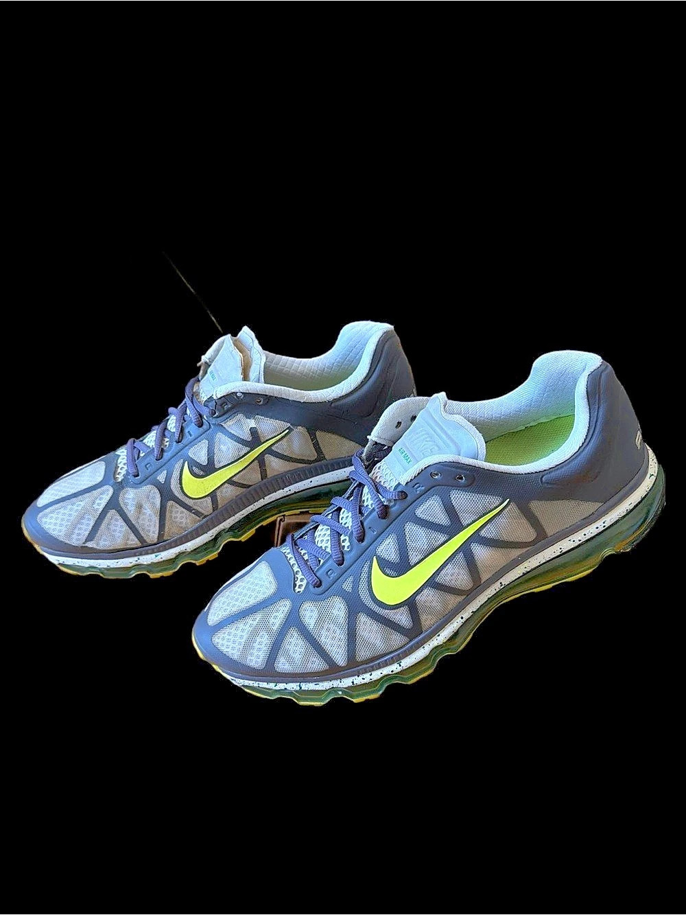 Nike Air Max+ 2012 Volt Athletic Shoes Gray & Green